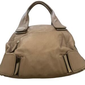 KOOBA Genuine Leather Hobo French Gray Beige Shoulder Hobo It Bag Luxury